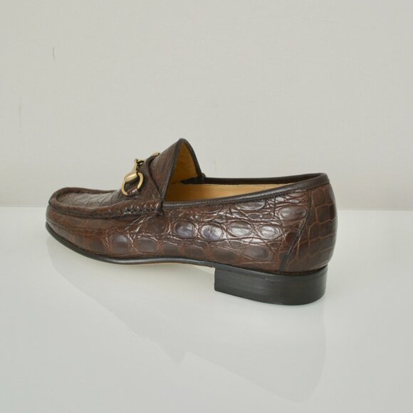 NIB GUCCI GENUINE CROCODILE HORSEBIT LOAFERS - Picture 6 of 11